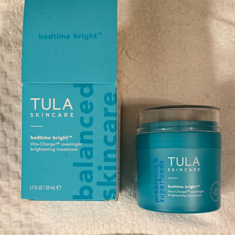 TULA Skincare Bedtime Bright™ Overnight Cream - Turquoise Jar